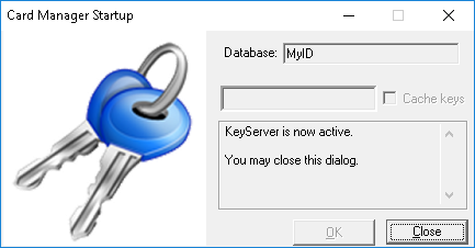 Card Manager Startup screen